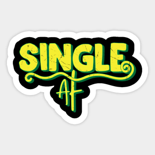 Single Af // Vintage Anti Valentine Design Sticker